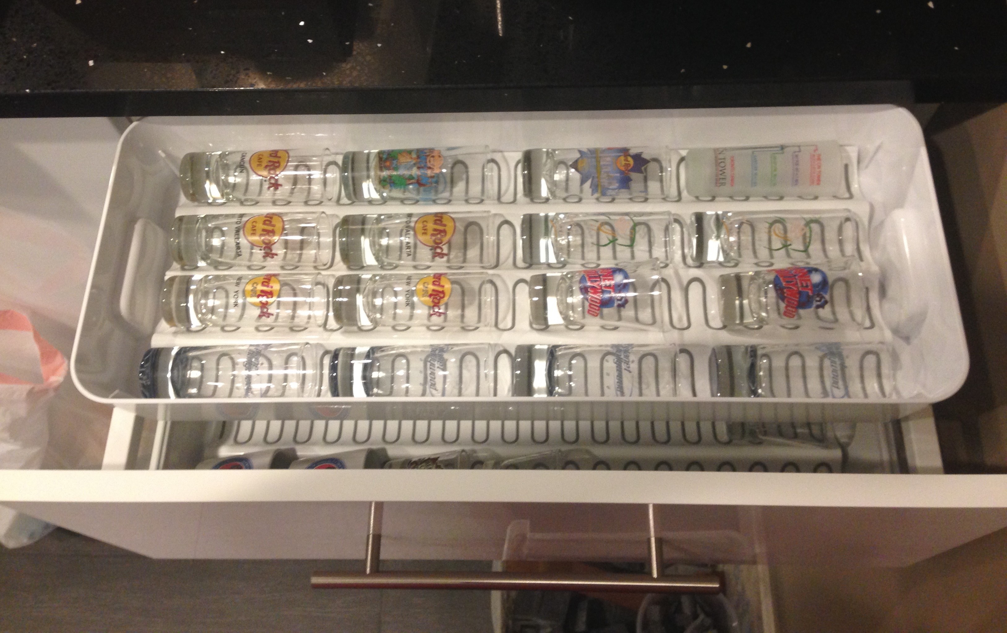 Shot Glass Storage Solution Styled to Sparkle