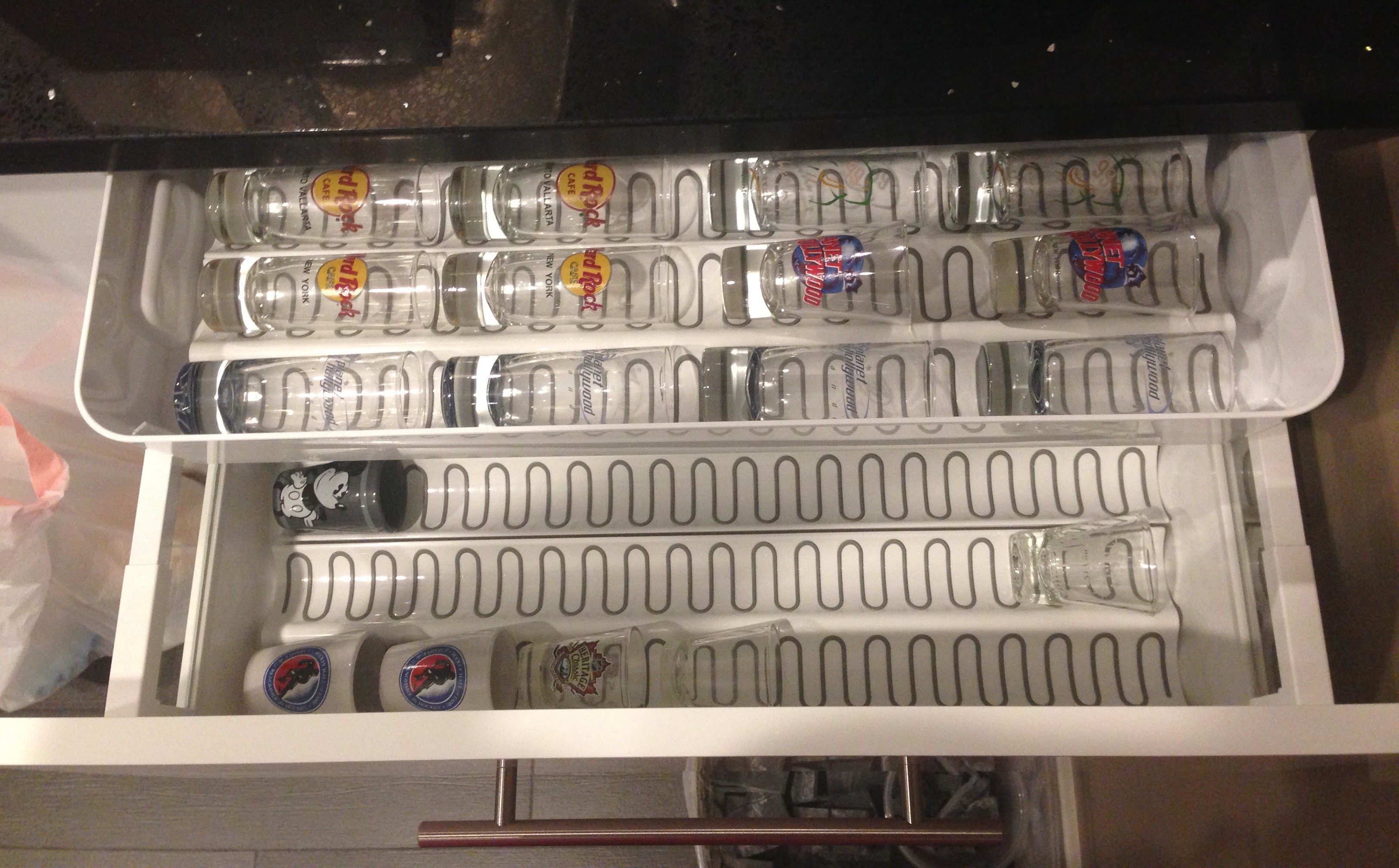 Shot Glass Storage Solution (Drawer) Styled to Sparkle