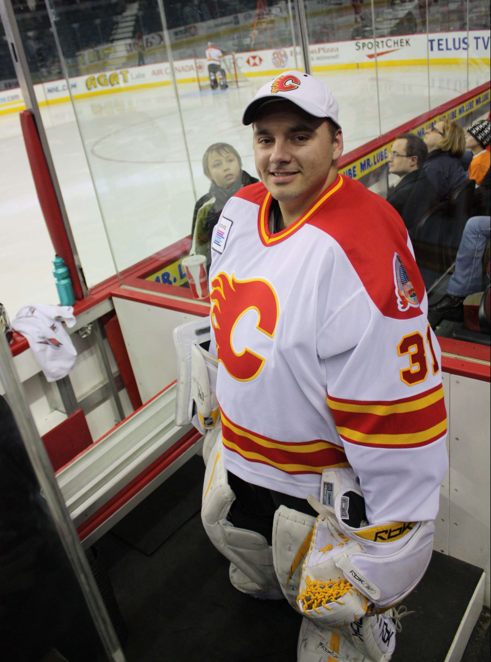 My husband, Vanja, playing at the Calgary Business Selects vs. Flames Alumni Game