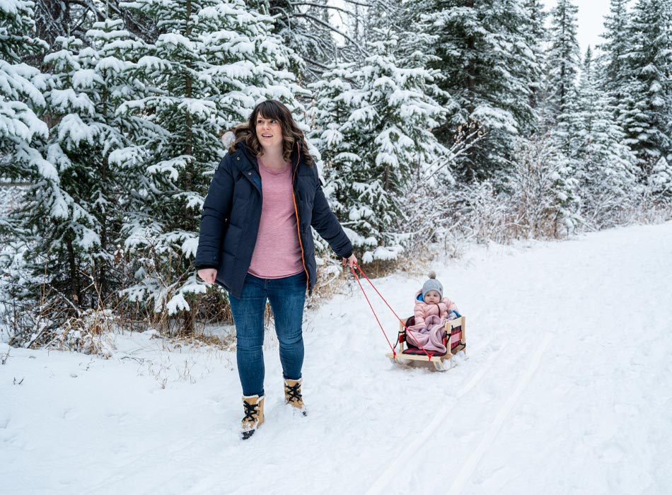  family holiday photos, holiday family photos, holiday family pics, Canadian Tire sled, OSC parka