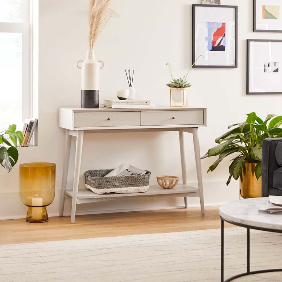 console table, console table inspo, how to style a console table, how to style a sofa table, midcentury modern console, console ideas, console decor ideas, how to style a table, how to style an entryway table, entryway style ideas